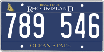 RI license plate 789546