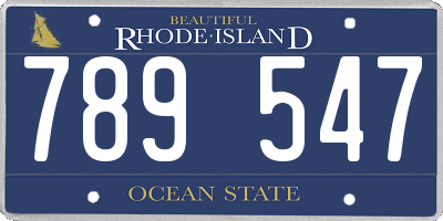 RI license plate 789547