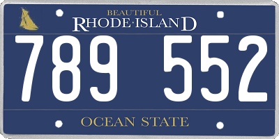 RI license plate 789552