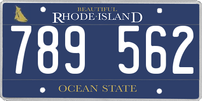 RI license plate 789562