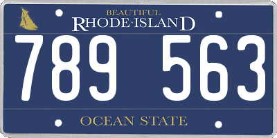 RI license plate 789563