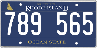 RI license plate 789565
