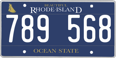RI license plate 789568