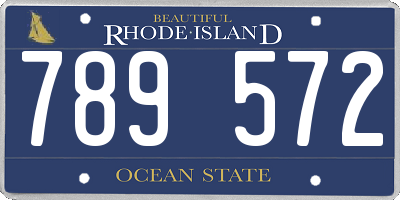 RI license plate 789572