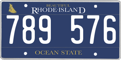 RI license plate 789576