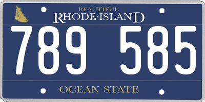 RI license plate 789585