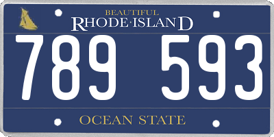 RI license plate 789593
