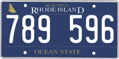 RI license plate 789596