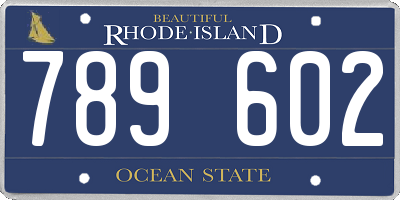 RI license plate 789602