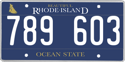 RI license plate 789603