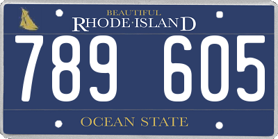 RI license plate 789605