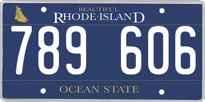 RI license plate 789606