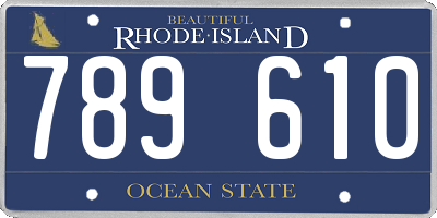 RI license plate 789610
