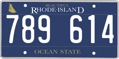RI license plate 789614