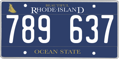 RI license plate 789637