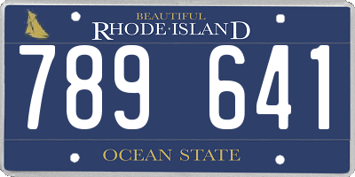 RI license plate 789641