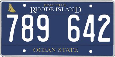 RI license plate 789642