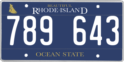RI license plate 789643