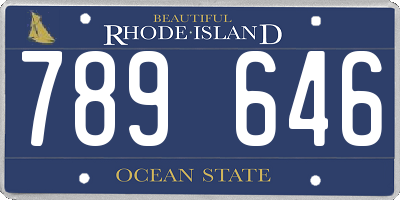 RI license plate 789646