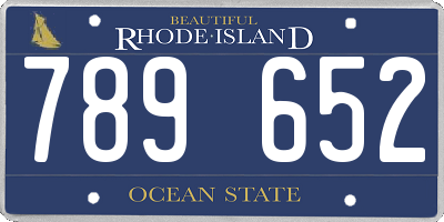 RI license plate 789652