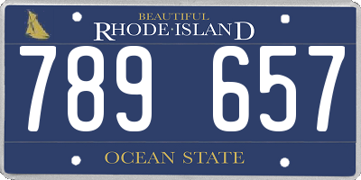 RI license plate 789657