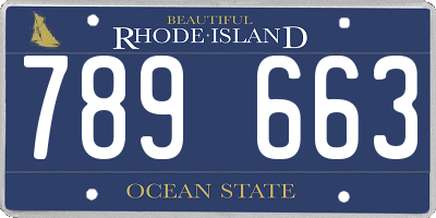 RI license plate 789663