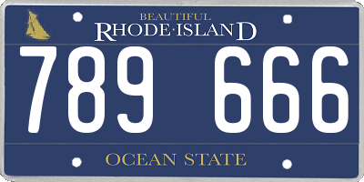 RI license plate 789666