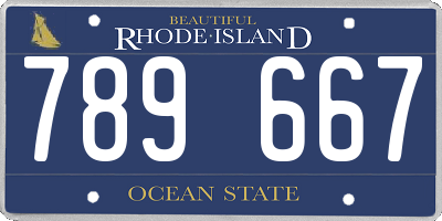 RI license plate 789667