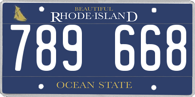 RI license plate 789668