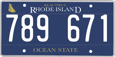 RI license plate 789671
