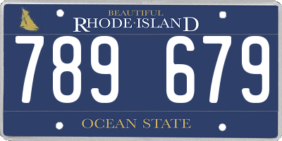 RI license plate 789679