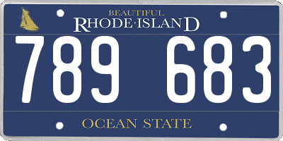 RI license plate 789683