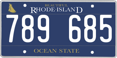 RI license plate 789685