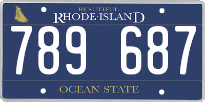 RI license plate 789687