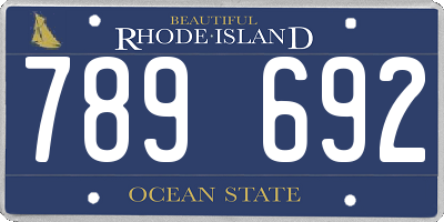RI license plate 789692