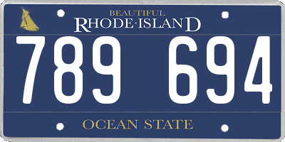 RI license plate 789694