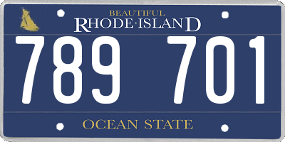 RI license plate 789701