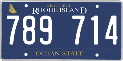 RI license plate 789714