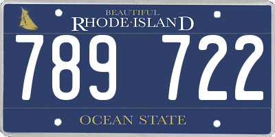 RI license plate 789722