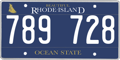 RI license plate 789728
