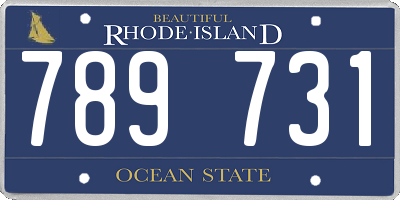 RI license plate 789731