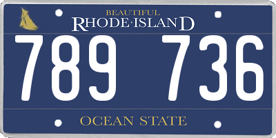 RI license plate 789736