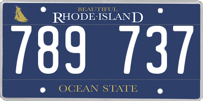 RI license plate 789737