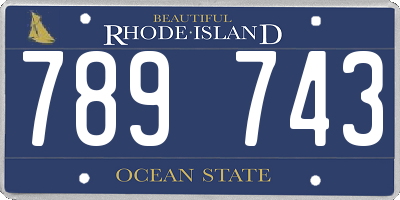 RI license plate 789743