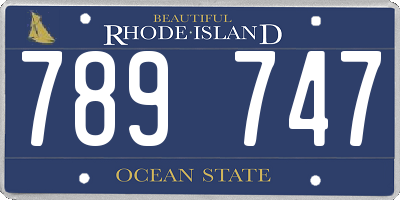 RI license plate 789747