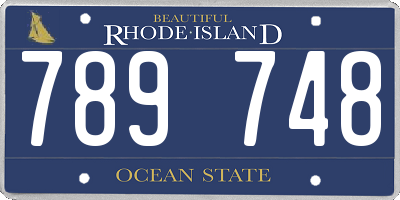 RI license plate 789748