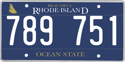 RI license plate 789751