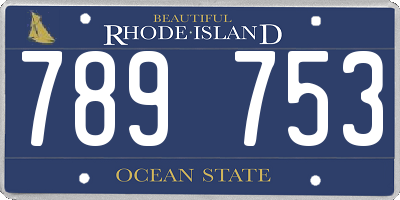 RI license plate 789753