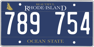 RI license plate 789754