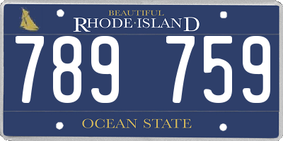 RI license plate 789759
